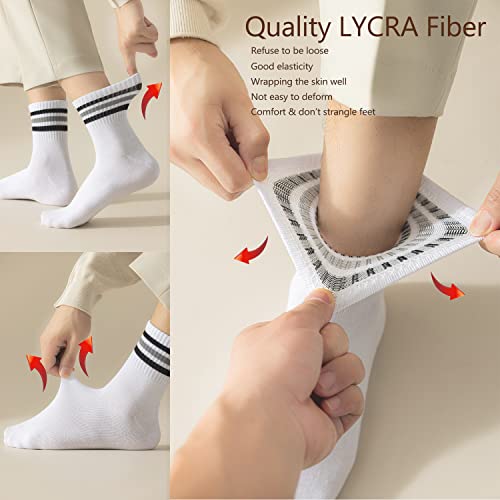 Mottee&Zconia Womens/Mens Crew Socks Retro Style Cotton Quarter Athletic Basic Socks4