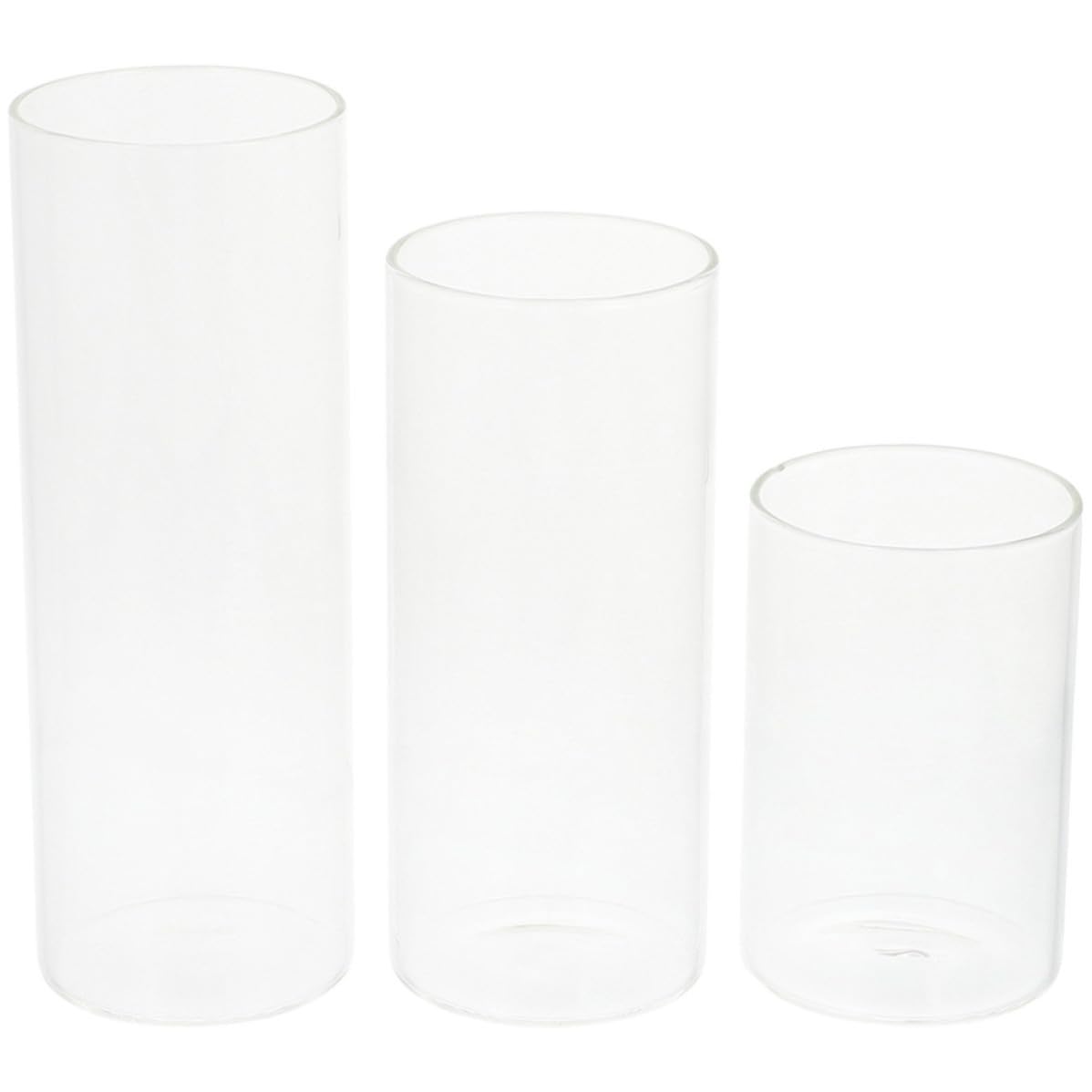 Bougeoirs verre cylindriques avec protection anti-vent pour bougies piliers