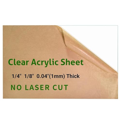Image of 2 Pieces 12 inch x 24 inch Clear Acrylic Sheet Plexiglass - 1 /8 inch(3mm) Thick, Use for Craft Projects, Signs, DIY Projects and More; Cut with Saw or Hand Tools, No Laser Cut