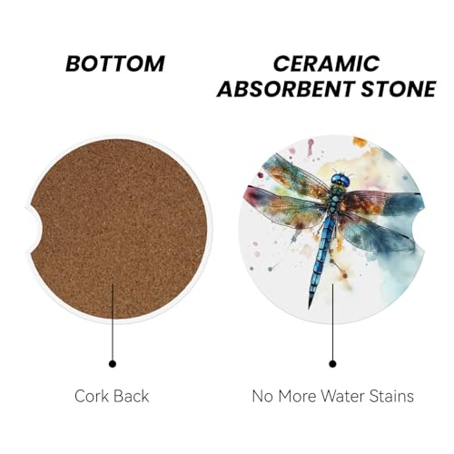 2 Pack Portavasos de Cerámica para Carro con Base de Corcho miniatura 2