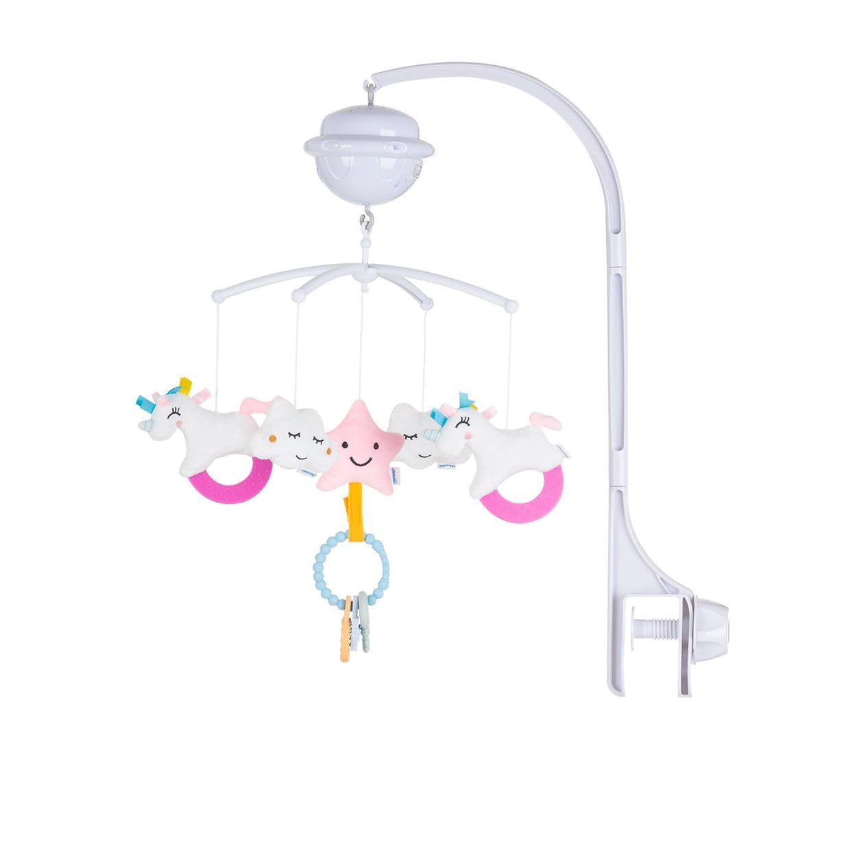 Mobile musical bébé avec projecteur et Bluetooth Chipolino rose