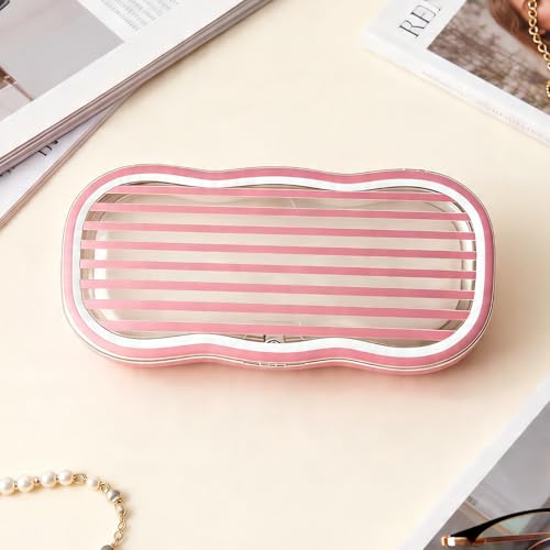 Image of Glasses Case Hard Shell, Clear Eyeglass Case, Cute Holder for Sunglasses and Reading Glasses