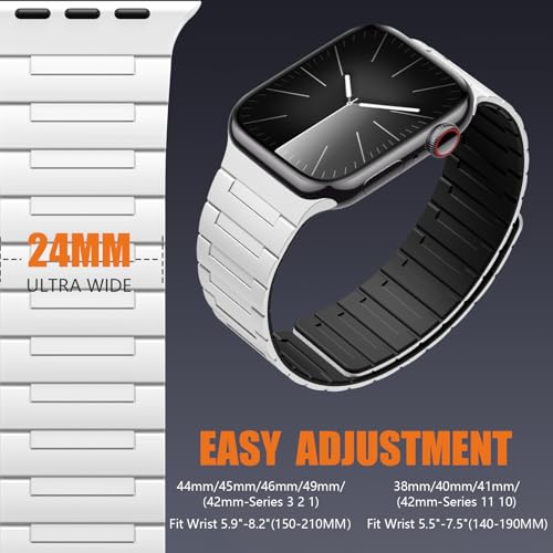 Image of SNBLK Magnetic Watchband Compatible with Apple Watch for Men 44mm 45mm 46mm 49mm 42mm 41mm 40mm 38mm Women, Silicone Sport Strong Magnet Strap for iWatch Series 11 Ultra 3 Ultra 2 Se 10 9 8 7 6 5 4 1