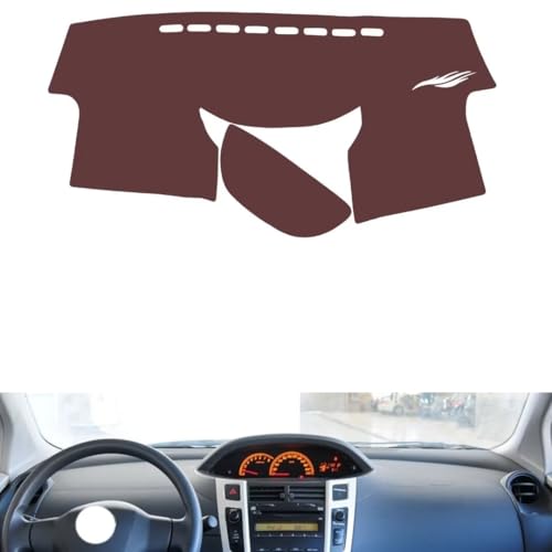 generic Anti-slip sun-proof dashboard cover Compatible with Toyota YARIS 2008-2011, premium leather (brown)