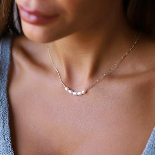 Image of Zeffy Pearl Necklace 4MM /6MM /8MM Dainty Round Imitation Pearl Choker Necklace Wedding Pearl Necklace Delicate Jewelry for Women Simple Bridesmaid Jewelry Gifts