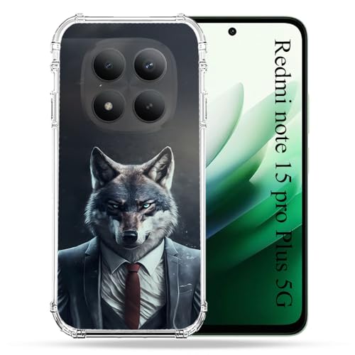 Coque Redmi Note 15 Pro Plus 5G loup robuste pour le bureau