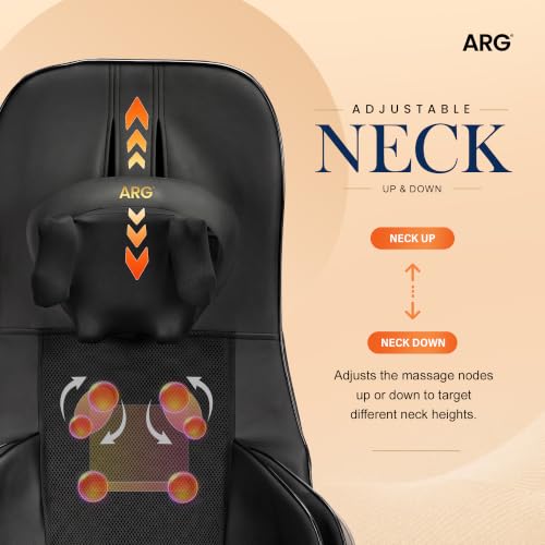 Image of AROGYA Portable Back Massager with SL Track, 360 Up & Down Rolling Balls, 3D Shiatsu Kneading, Vibration, Heat & Air Compression, Adjustable Neck, Full Back Massage for Muscle Relaxation With 3 Modes