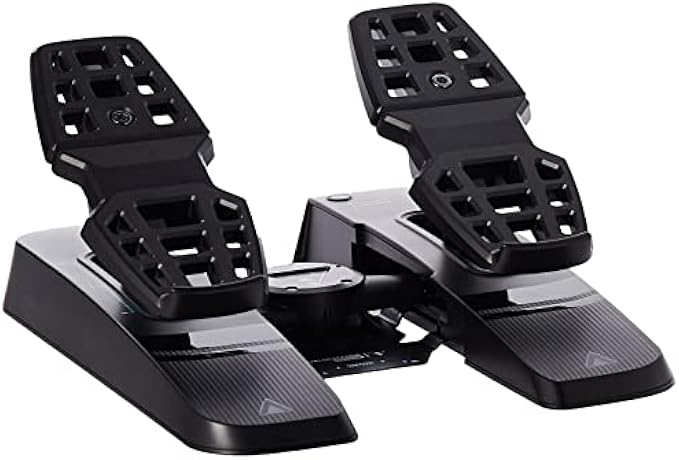 Turtle Beach VelocityOne Universal Rudder Pedals for Windows 10 & 11 PCs, Xbox Series X, Xbox Series S, and Xbox One Featuring Smooth Rudder Axis, Adjustable Brakes and Pedal Width – Black