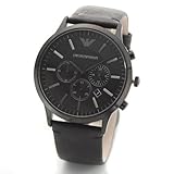 エンポリオ アルマーニ オールブラックカラーのレザーストラップ クロノグラフ腕時計 AR2461【メンズ】 [並行輸入品]