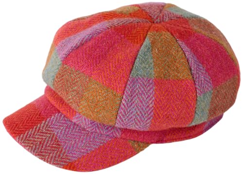Casquette bakerboy Failsworth Harris Tweed rouge pour protéger vos cheveux du vent