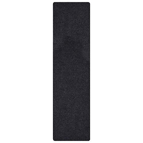 Scrape Rib Solid Design Non-Slip Rubberback 3X10 Indoor/Outdoor Waterproof Runner Rug For Hallway, Kitchen, Living Room, Garage, Patio, 2'7" X 9'10", Black #TOP1