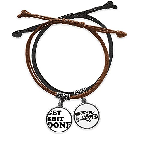 Bracelet corde main original avec mots cités le cadeau idéal en cuir