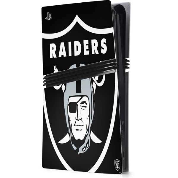 Skinit Decal Gaming Skin Compatible with PS5 Pro Console - Officially Licensed NFL Las Vegas Raiders Large Logo Design