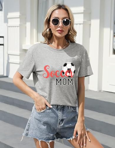 YUYUEYUE Women Soccer Mom Letter Printed T Shirt Football Graphic Fashion Top Tee2
