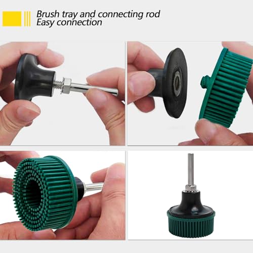 Image of Tools 2 Inch Bristle Disc Grit 50#(Green) with 2 inch Shank Attachment Abrasive Coating Removal Disc for Metal