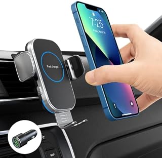 Hinyx Wireless Car Charger - 15W Car Phone Holder Wireless Charger Mount Automatic Sensor Car Charger Vent for iPhone 13 Pro Max/12 Mini /11/11 Pro Max/XS Max/X/XR/8, Compatible for S21/S20/S10/Note10