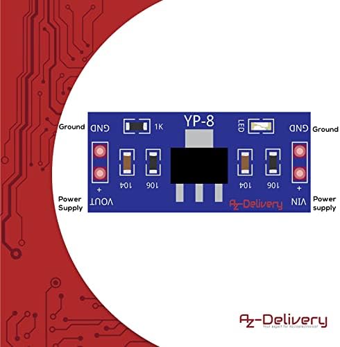 AZDelivery 5 x Compatible with AMS1117 3.3V Power Supply Step Down Voltage Regulator Module including E-Book!