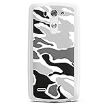  DeinDesign Silikon Hülle kompatibel mit LG G3 S Case weiß Handyhülle Camouflage Bundeswehr Muster