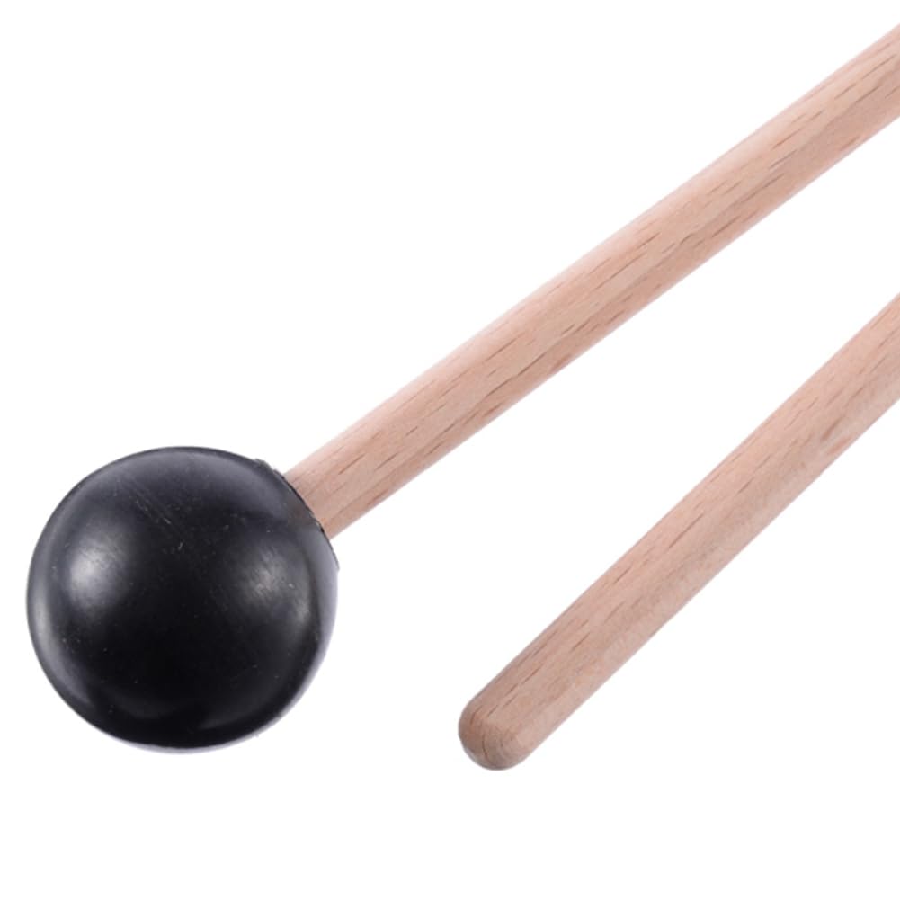 12 Pezzi Nel Gomma Morbida Testa Bastoni Manico Nel Legno Campana Bacchette per Glockenspiel Xilofono Campana Strumenti Musicali Parti Nero