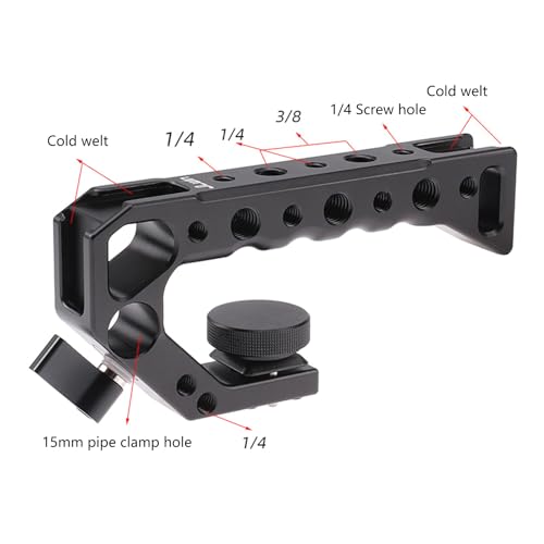 Mango superior de cámara para grabación de vlogs con iluminación y audio 6
