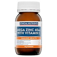 Ethical Nutrients Mega Zinc 40mg with Vitamin C Orange 95g