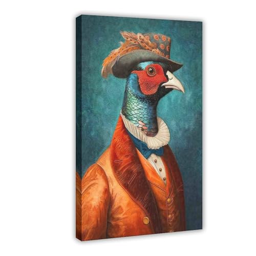 Toile faisan rétro dandy tableau poétique et élégant