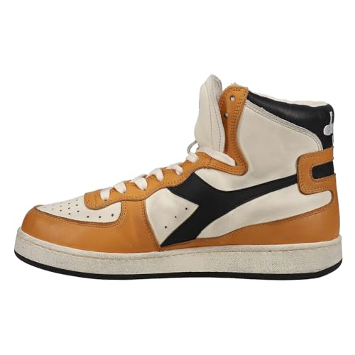 Diadora Mens Mi Basket Used High Sneakers Shoes Casual - Orange, White3