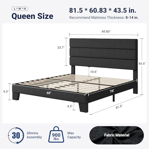 Luxury Upholstered Platform Bed Frame