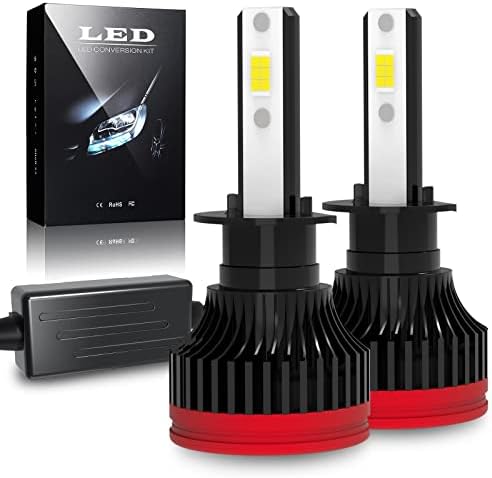CO LIGHT H1 LED Headlight Bulb 16000LM 60W 6000K Cool White 400% Bright CANBus Ready All-in-One Car Headlight Conversion Kit for Car Head Lamps 1:1 Design Replacement Lights Kit, Pack of 2