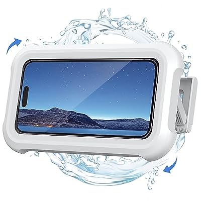 Lamicall Shower Phone Holder Waterproof - 480° Rotatable Retractable Adjustable Shower iPhone Case Holder, Bathroom Wall Phone Mount Stand Water Proof Anti Fog, iPhone Accessories for 4-7" Cellphones