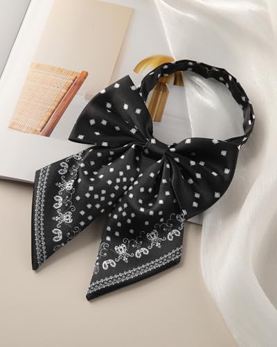 Image of AWAYTR Ladies Adjustable Pre tied Bowtie - Solid Color Bow Ties for Women