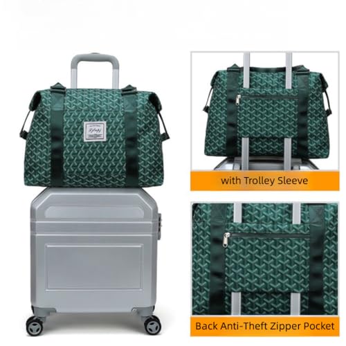 MADALO Travel Gym Duffle Bag，Tote Personal Item Weekender Bags, Sports Shoulder Overnight Carry On Bag for Women Men (green), JL3214