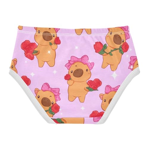 Print Toddler Girls Underwear 2t Cotton Panties Little Girl Cute Cartoon Capybaras Pink Kids Undies Briefs2