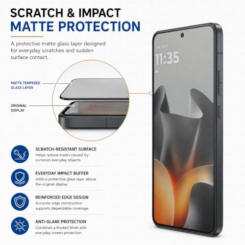 Image of FIRST MART Matte Anti-Glare Tempered Glass for Motorola Edge 70 Max With Installation Kit | Military-Grade Gaming Screen Protector & Cable Guard | Edge to Edge Coverage | Black