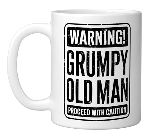 Taza de café cerámica blanca 11 oz Warning Grumpy Old Man miniatura 1