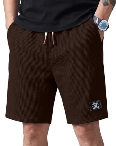 Image of AUSK Men Premium Summer Cargo Shorts Breathable Waffle Knit Fabric Multi Utility Pockets Relaxed Fit Shorts for Mens