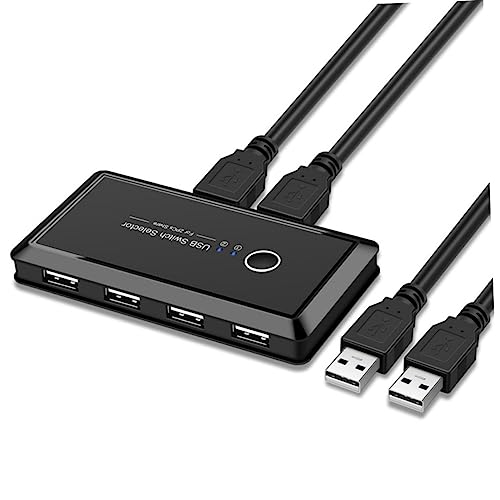 Operitacx Usb Sharer Port Peripheral Sharing Box for Home Office School Computer Sharing Usb Devices Powered Hub for Keyboards Mice Input Devices