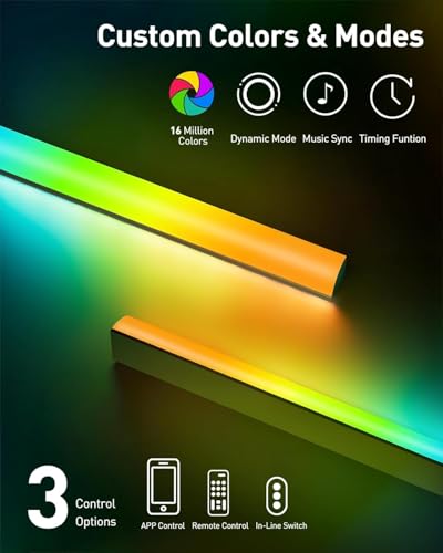 Image of Perlegear AuraFrame Pre-Assembled TV Wall Mount with LED Lights for 26-65 inch TVs up to 99 lbs, Max VESA 400x400mm, Swivel, Extension, Tilt, TV Backlights with Music Sync, Fits 16 inch /12 inch Wood Studs