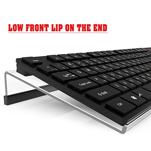 Kotemon Acrylic Tilted Computer Keyboard Stand For Ergonomic Typing, Keyboard Tray Holder With Silicone Non-Slip Case, Clear #TOP2