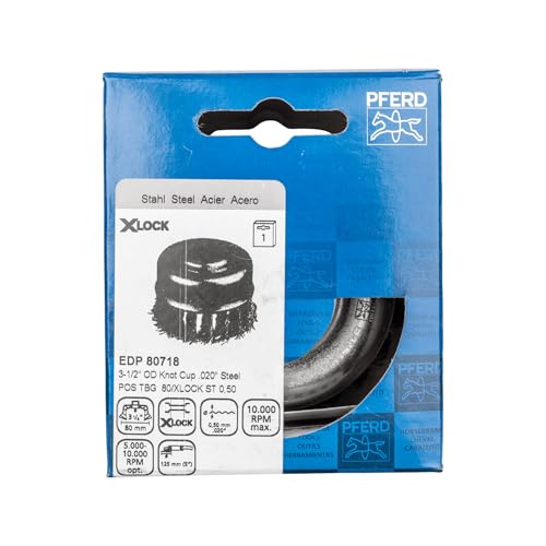 Image of PFERD Cup Brush, Diameter 80 mm, Braided, 0.50 mm Steel Wire, X-Lock Socket, 43306036 - for Quick and Comfortable Tool Changes