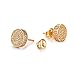 Gold Earrings For Men And Ladies With Screw Back Hip Hop Earrings Men Gold Plated With Cubic Zircon Round