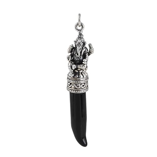 YDYDTTKD 925 Sterling Silver Pendant for Women's Necklace, ﻿Black Elephant Creative Vintage Sweater Chain