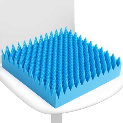 Geiserailie 1 Pcs Egg Foam Pad Eggs Chair Cushion to Relieve Back Foam Seat Cushion Chair Accessories Pad for Office Recliner Wheelchair Home Car (18 x 16 x 4 Inches Egg-Shaped Blue)