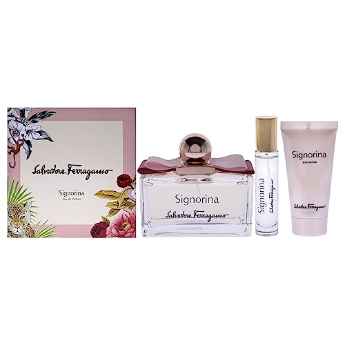 Consejos para Comprar Signorina Perfume los más solicitados. 35 Salvatore Ferragamo Signorina 3.4oz EDP Spray, 1.7oz Body Lotion, 0.5oz EDP Spray Women 3 Pc Gift Set
