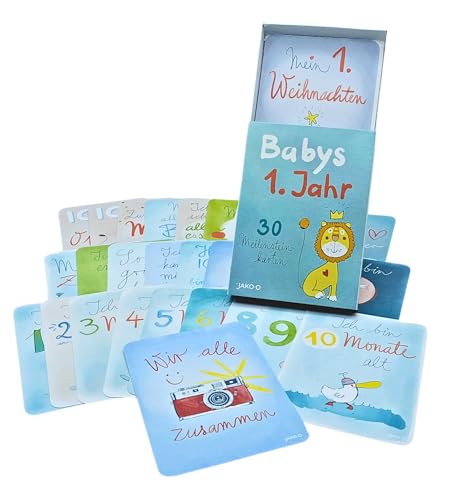 Meilensteinkarten Baby Geburt + 1. Jahr | Designed & Made in Germany | Inkl. Geschenkbox