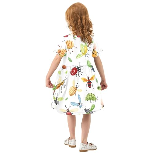 Boccsty Insects Bugs Beetle Dragonfly Baby Girls Dress Kids Toddler Sundress Party Summer Dresses 2T3