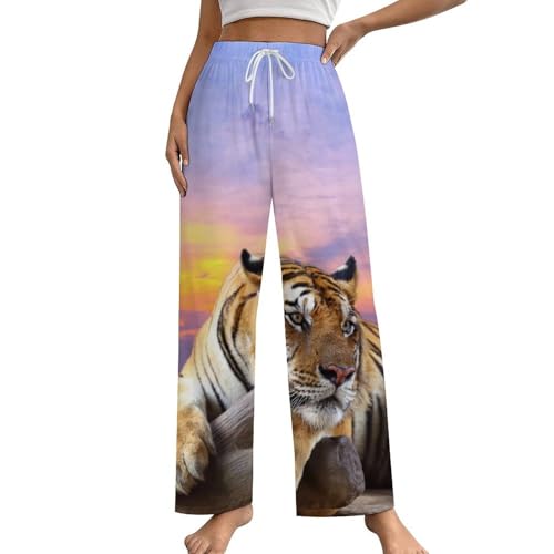 Pantalon de pyjama femme avec poches en taille S vêtement de nuit confortable Pensif