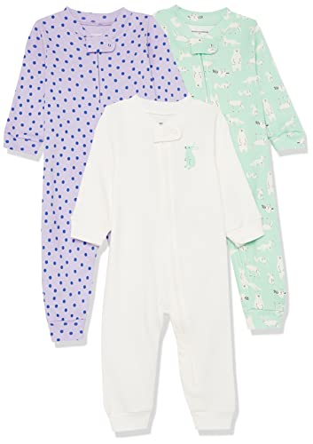 Image of Amazon Essentials Unisex Toddlers and Babies' Snug-Fit Cotton Footless Sleeper Pajamas, Multipacks