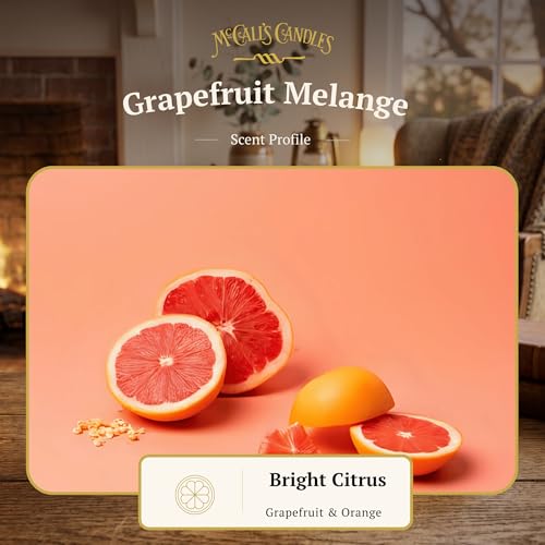 Image of McCall's Candles | Grapefruit Melange | Scented Wax Melt | Pink Grapefruit & Sweet Citrus Medley | 6-Piece Break-Apart Bar | 12-24 Hours Per Wedge | Poured in the USA | 5.5 oz
