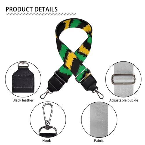 Image of TODIYADDU Yellow Green Stripe Bag Straps for Handbags Replacement Wide Shoulder Strap Straps for Crossbody Bags Women Fit for Handbag Wallet Crossbody Computer Bag for Girls Mom Men